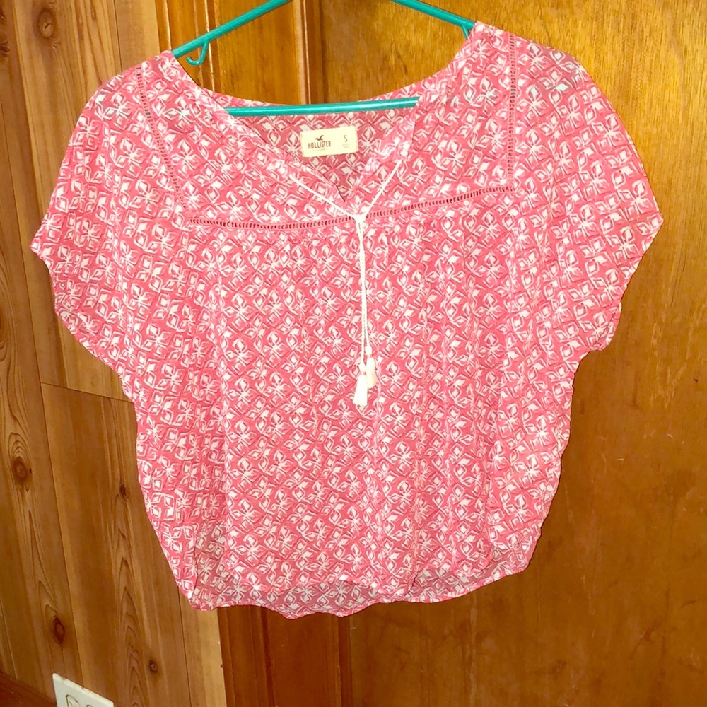 Red Flowy Sheer Shirt
